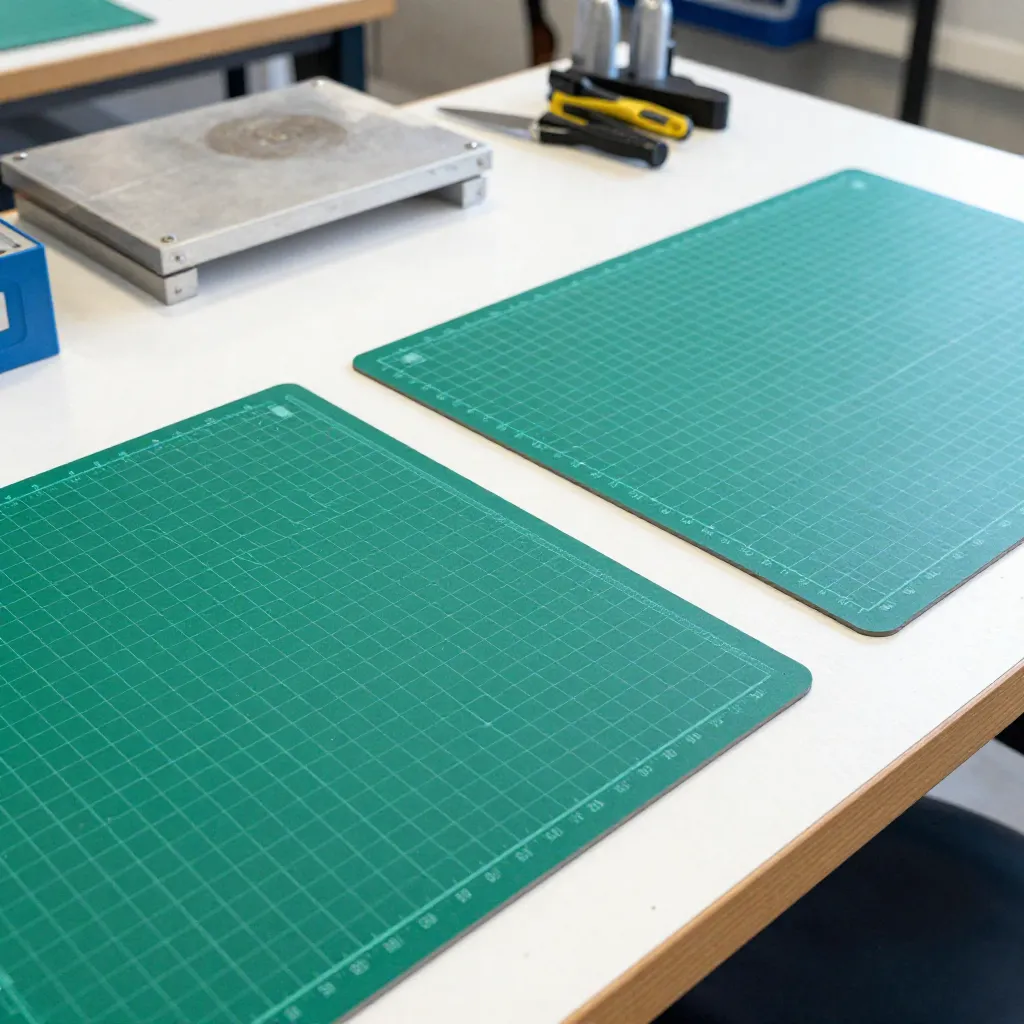 Portable cutting mat with carrying case