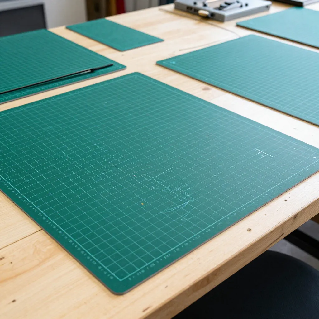 Professional self-healing cutting mat with measurement grid